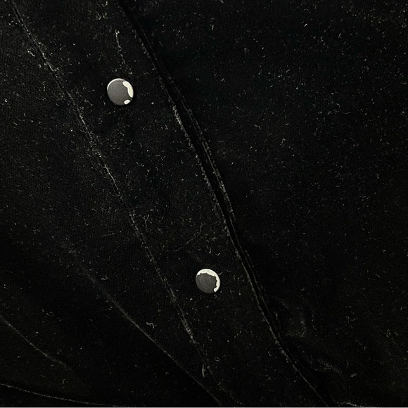 MAJE Velvet Floral Embroidered Long Sleeve Western Snap Button Collared Shirt M - Picture 12 of 12